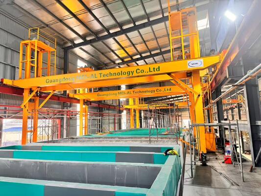 Giá tốt Dây chuyền sản xuất Anodizing thủ công 1000 tấn/tháng với độ dày màng 8-12µm và chiều dài thanh nhôm tối đa 6500mm trực tuyến